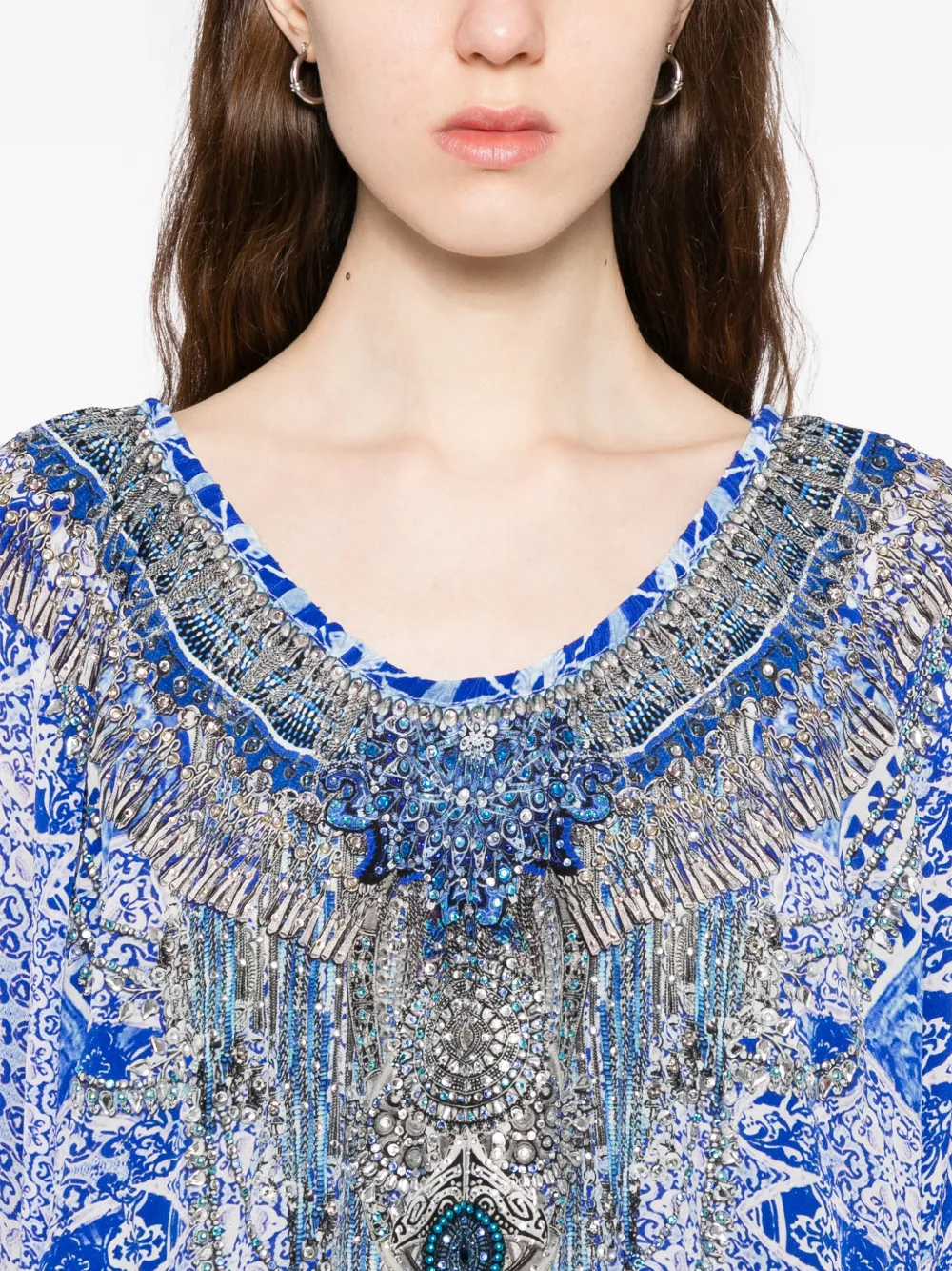 Camilla Jurk met franje Blauw