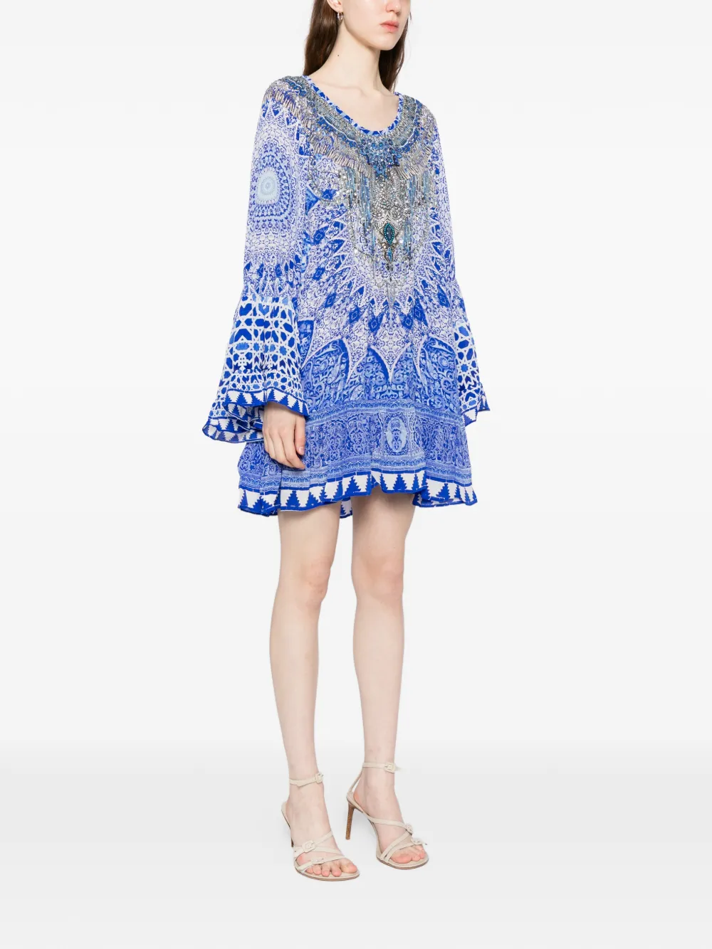 Camilla frill dress - Blauw