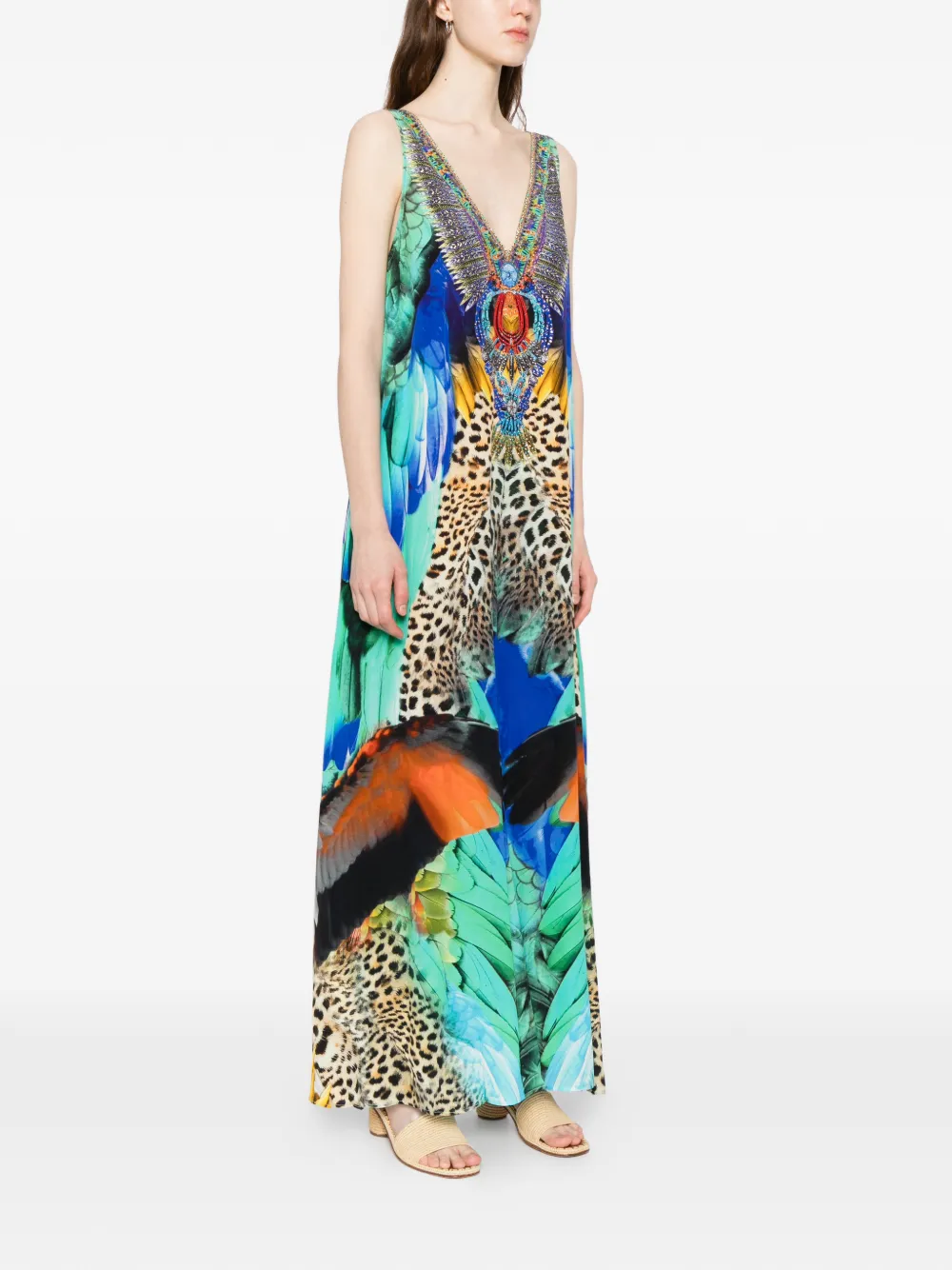  Camilla Graphic-print Flared Jumpsuit - Blue 