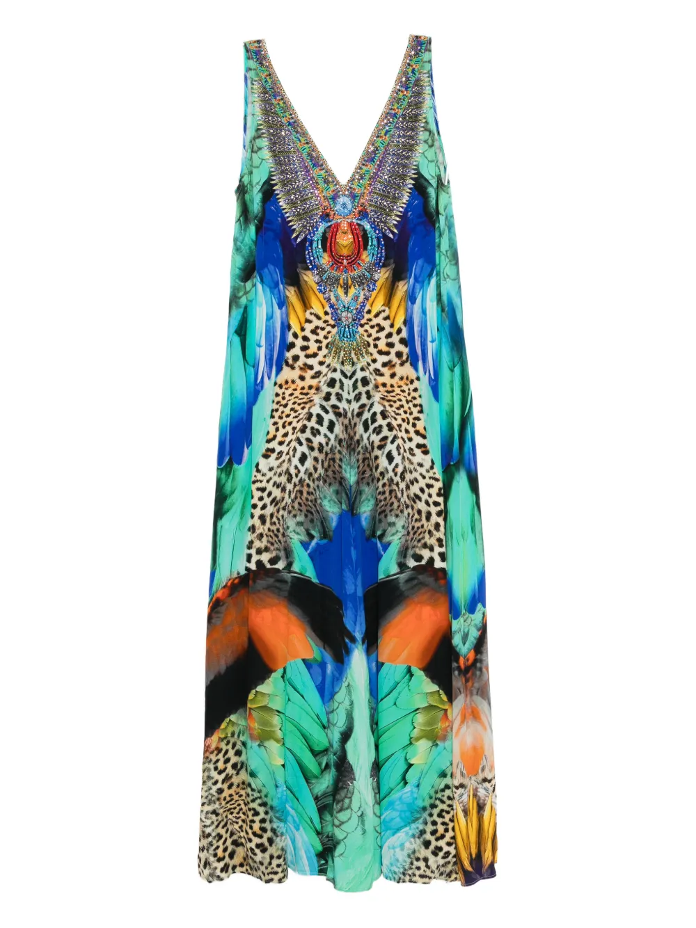 Camilla graphic-print flared jumpsuit | Blue | Image 1