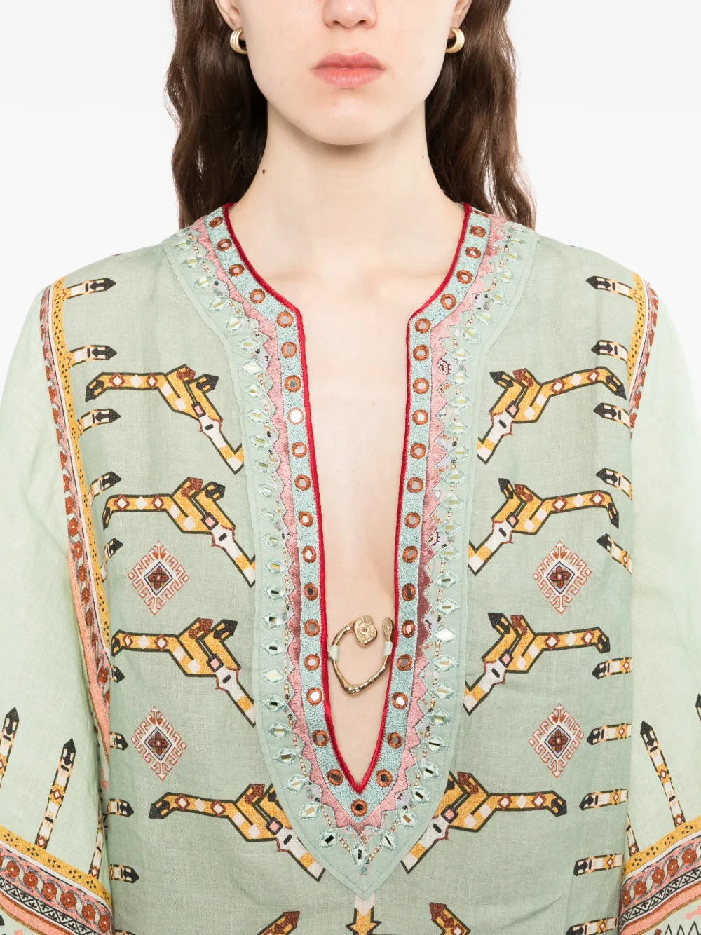 Camilla Legend Has It tuniek met diepe V-hals Groen