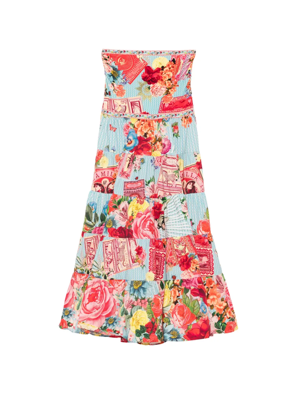 Camilla Papers And Curious Capers tiered skirt - Blu