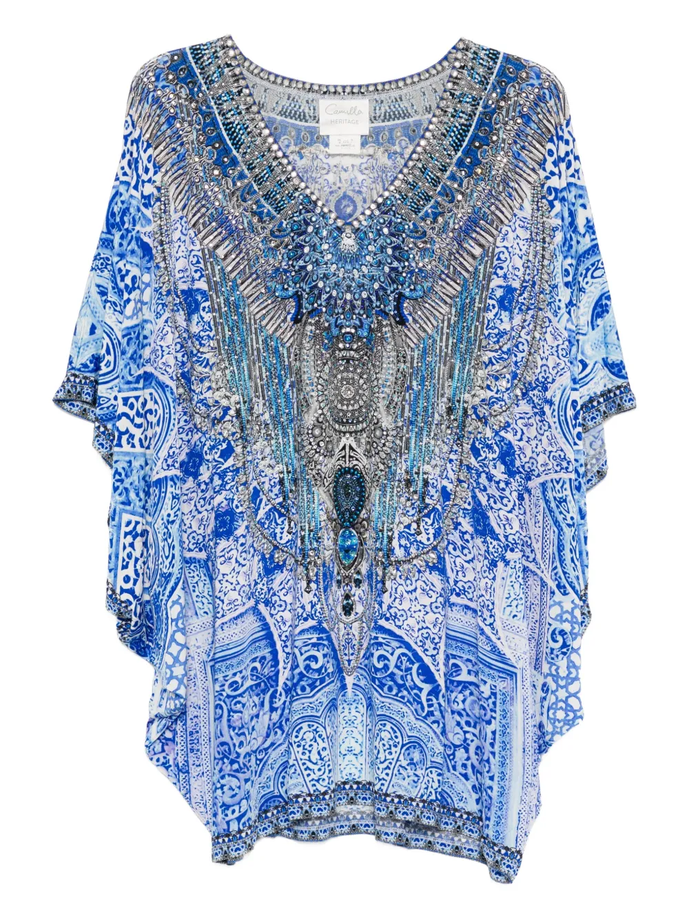 Camilla batwing-sleeves mini dress - Blu