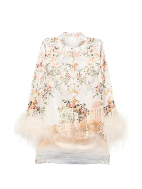 Camilla Twilight in Istanbul Mini Shirt Dress in Neutrals