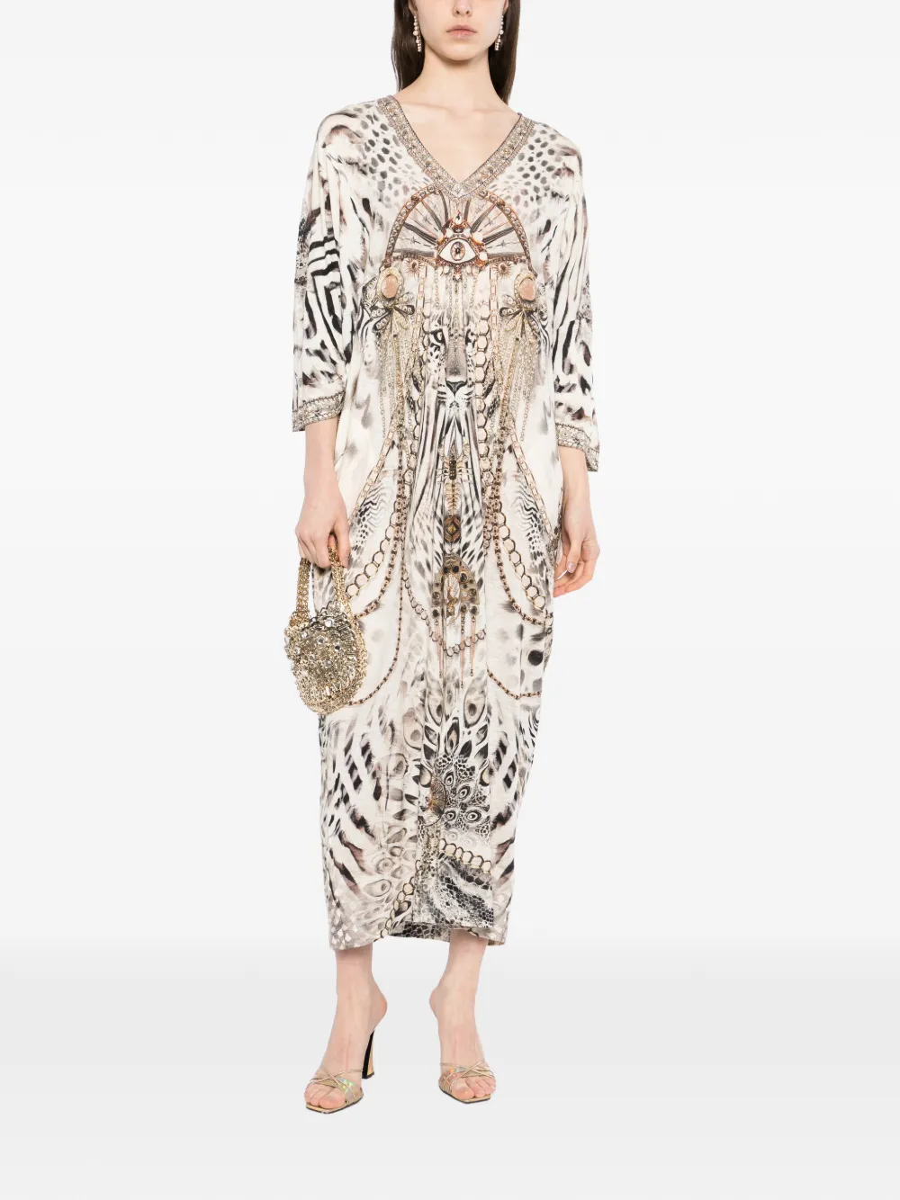 Camilla Lady Lionheart maxi-jurk Beige