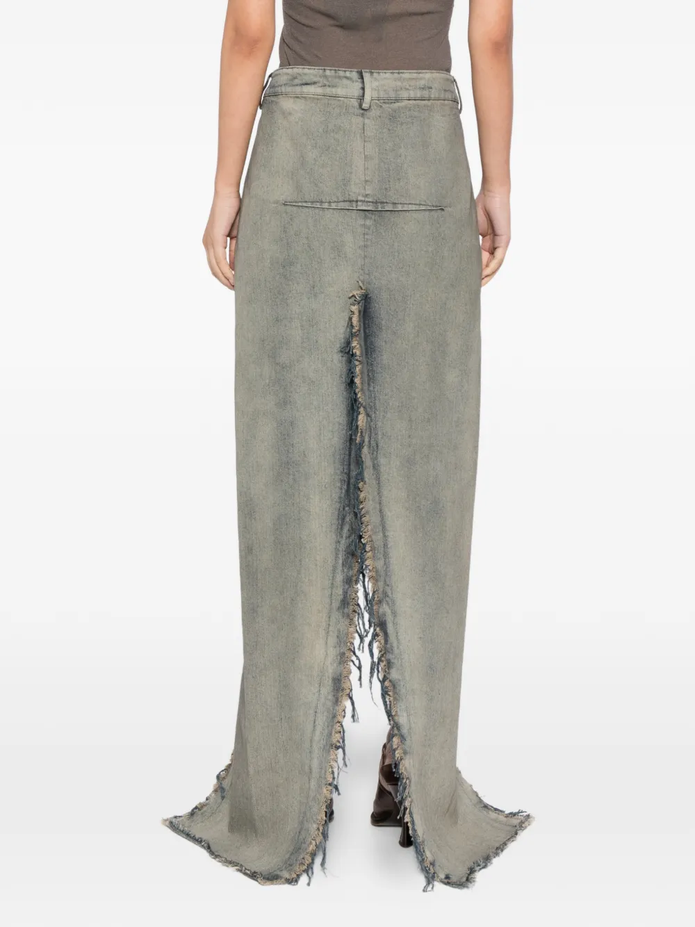 Rick Owens Sliced Denim Skirt In Blue