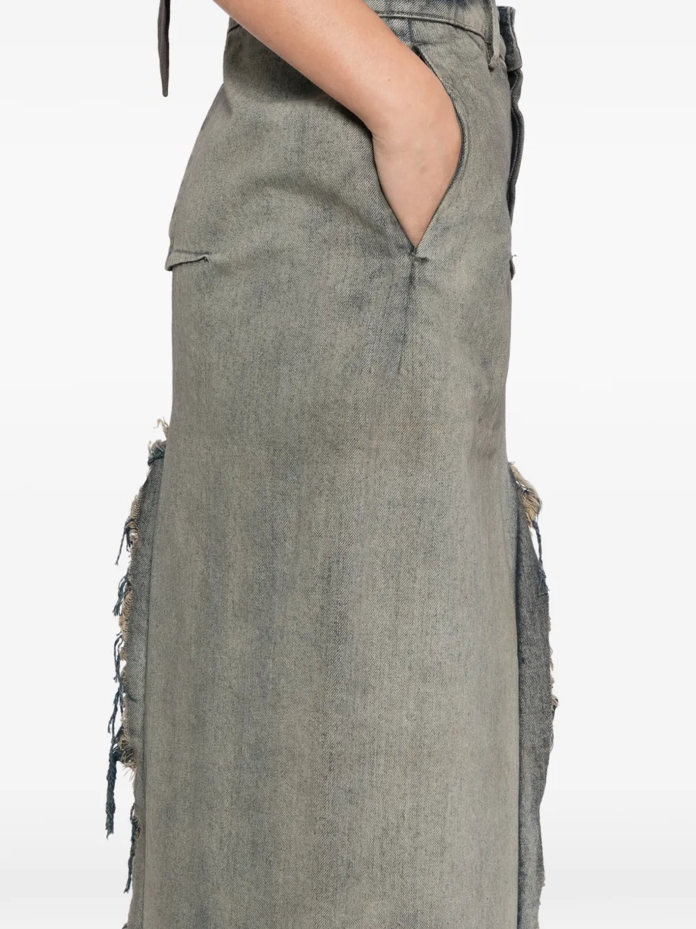 Rick Owens Sliced Denim Skirt In Blue