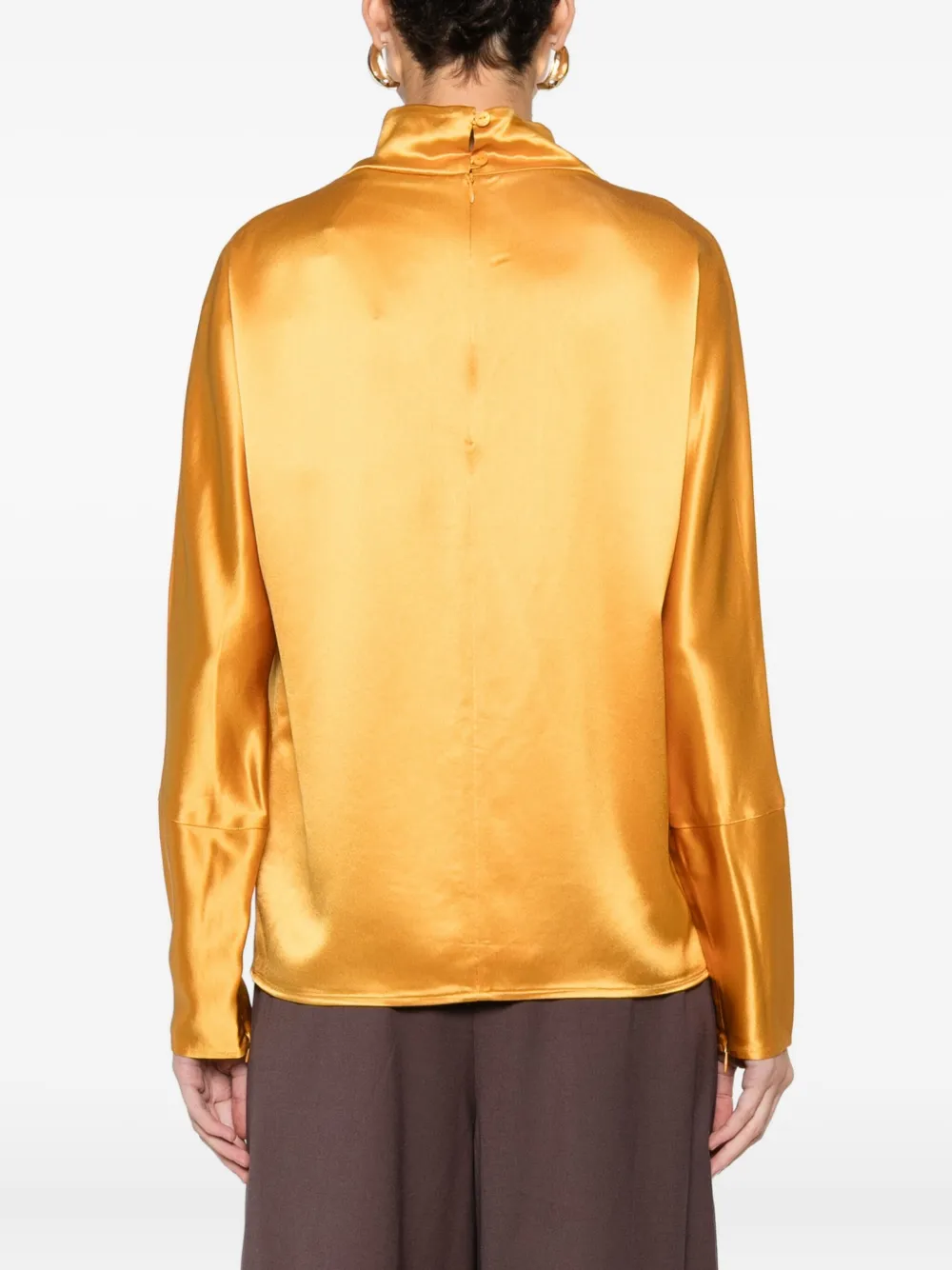 Isabelle Blanche Satin Blouse In Gold