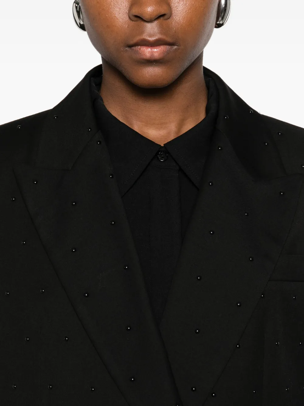Isabelle Blanche Embellished Blazer In Black