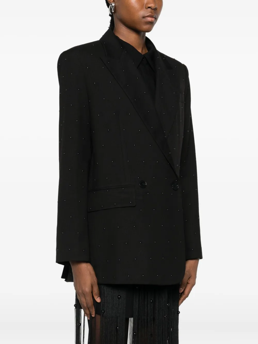 Isabelle Blanche Embellished Blazer In Black