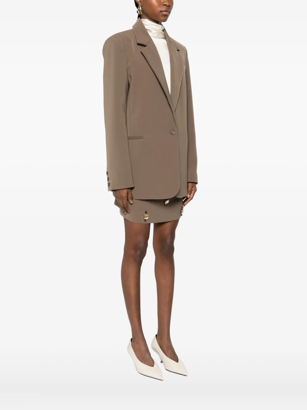 Isabelle Blanche Single-breasted Blazer In Brown