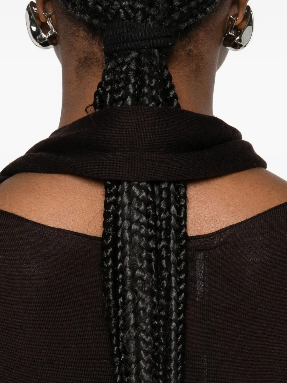 Isabelle Blanche V-neck Tie Sweater In Brown