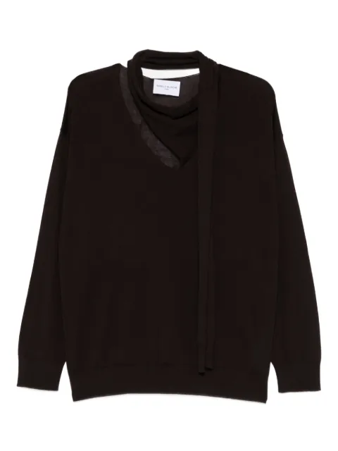 Isabelle Blanche V-neck tie sweater