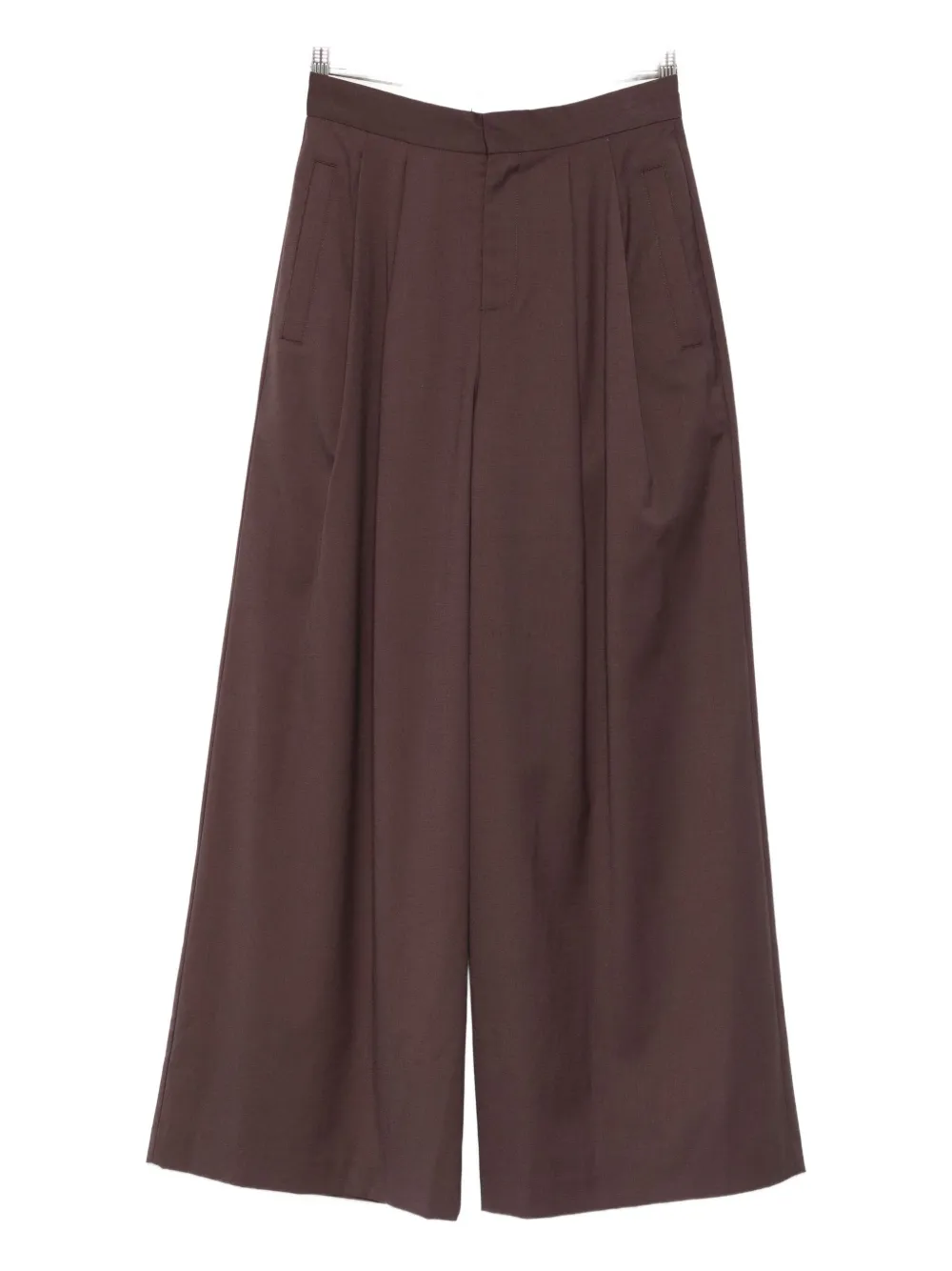 Isabelle Blanche Calça com detalhe de pregas | Marrom | Image 1