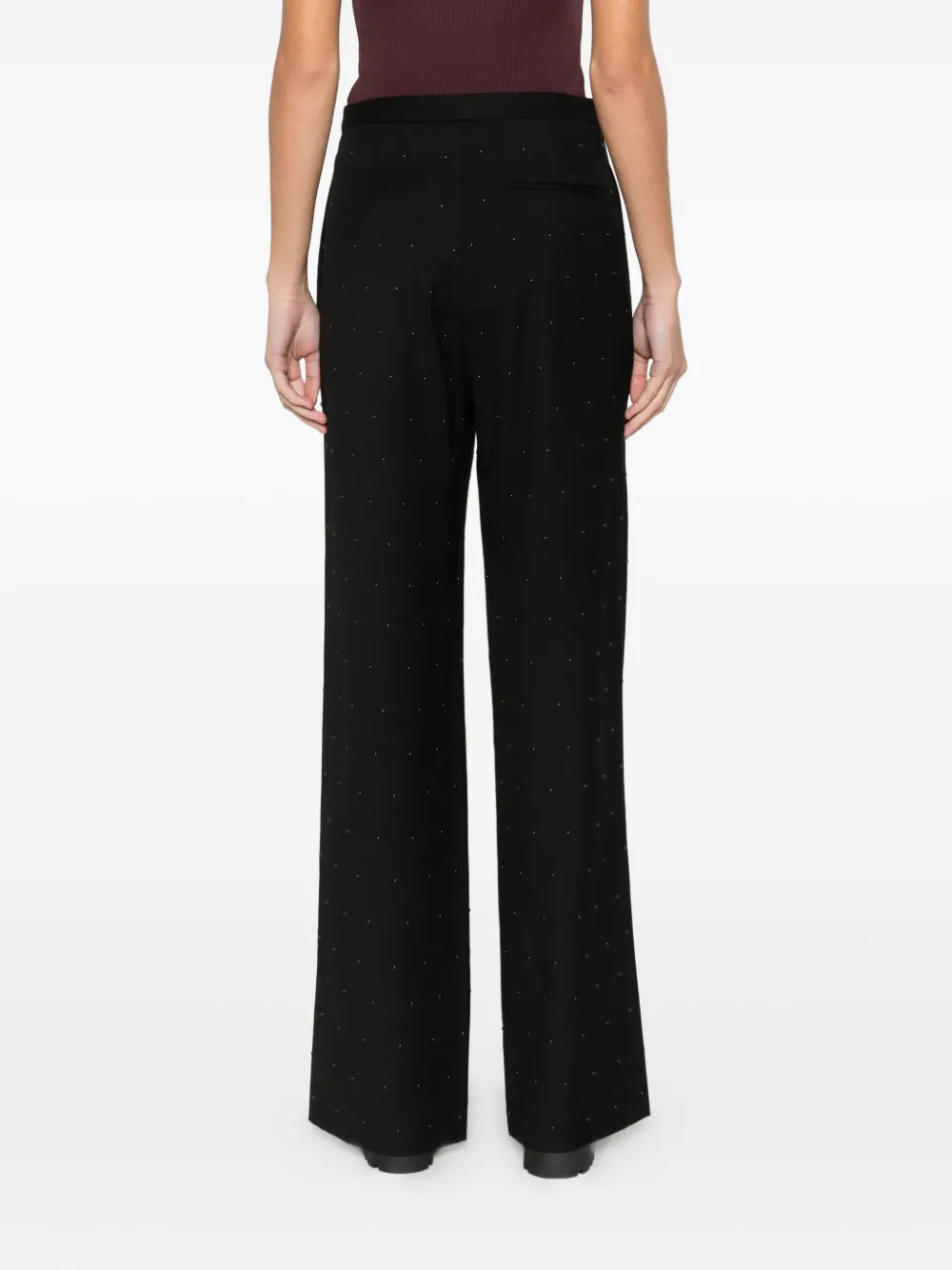 Isabelle Blanche Broek verfraaid met stras Zwart