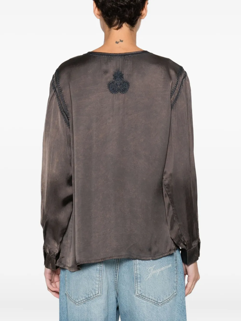 MAISON HOTEL Clotilde top met borduurwerk Groen