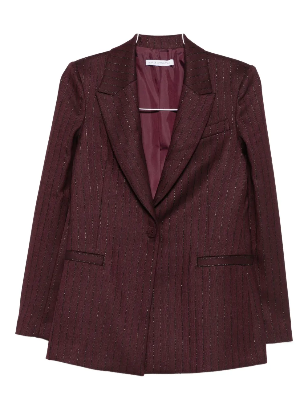 Mar De Margaritas Pinstripe-print Single-breasted Blazer In Red