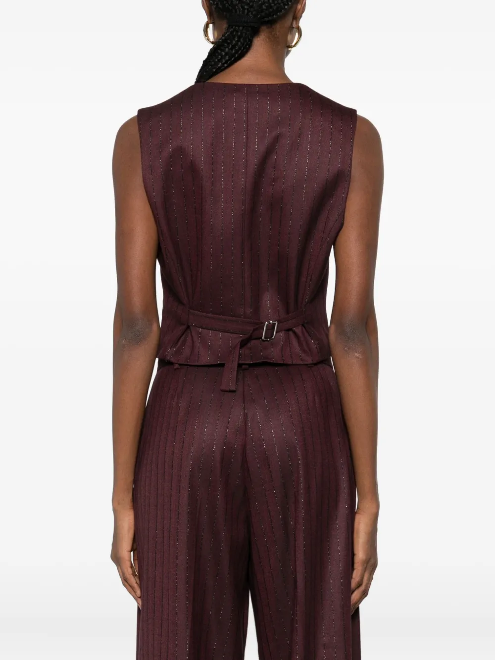 MAR DE MARGARITAS Gilet met krijtstreep Rood