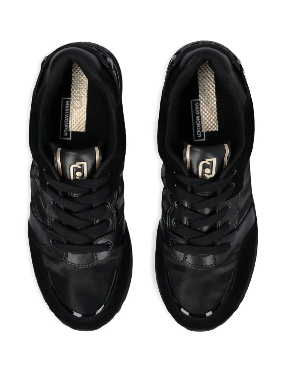Liu •jo Maxi Wonder 91 Lace-up Sneakers In Black