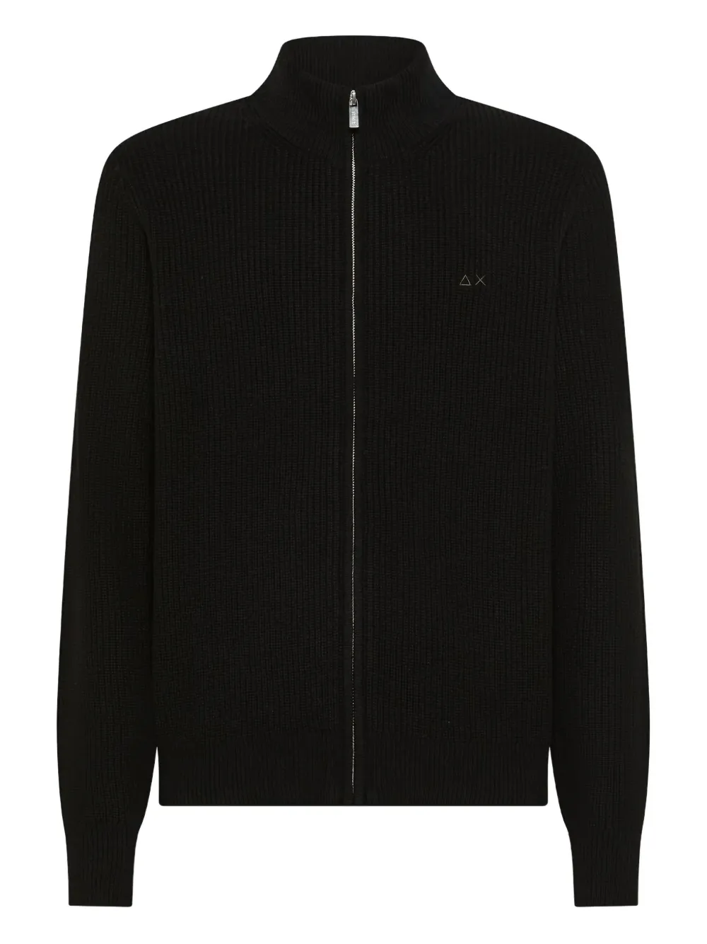Sun68 logo-embroidered zip-up cardigan | Black | Image 1