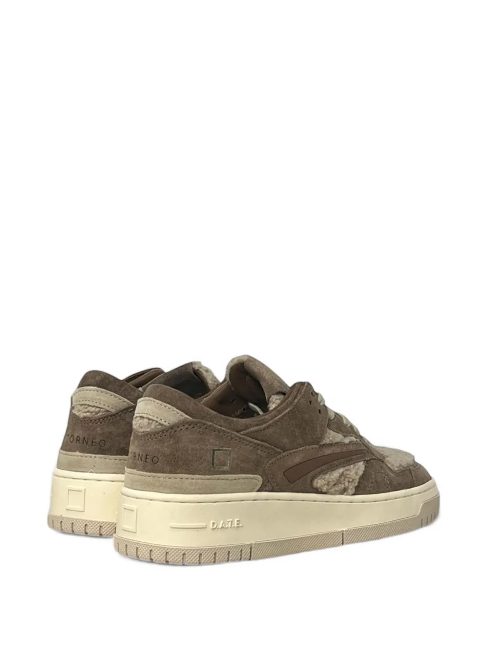 Date Torneo Teddy sneakers met suède detail Bruin