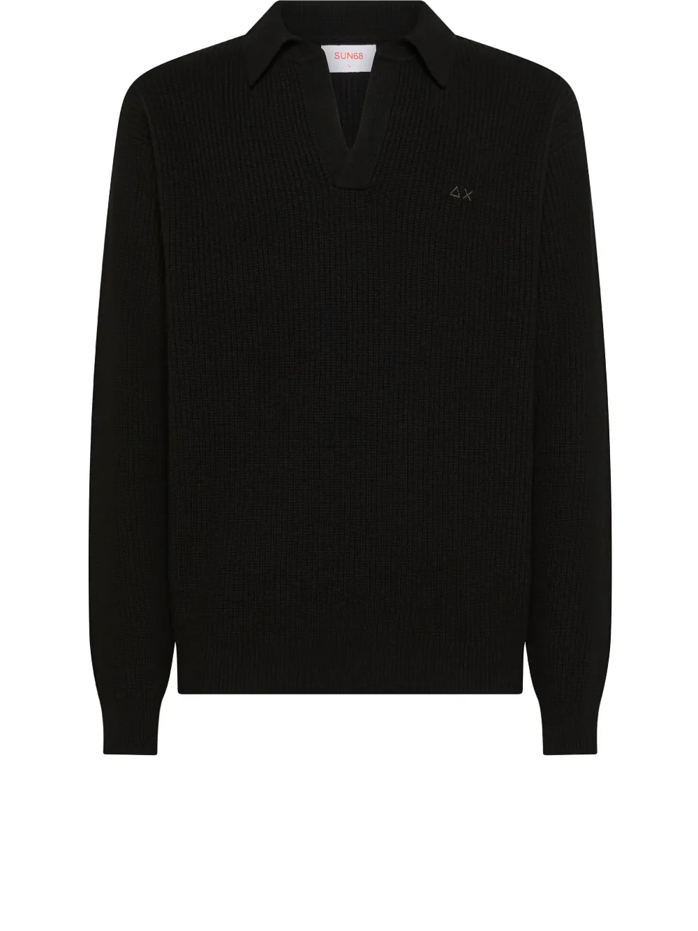 Sun68 logo-embroidered sweater - Zwart