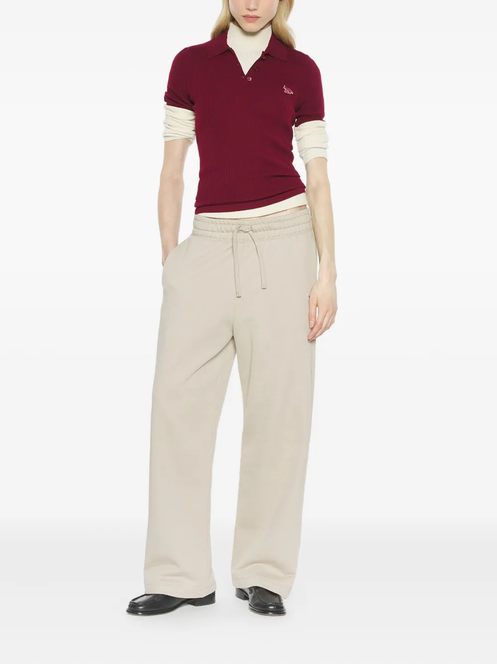 Maison Kitsuné Top met vossenpatroon - Rood