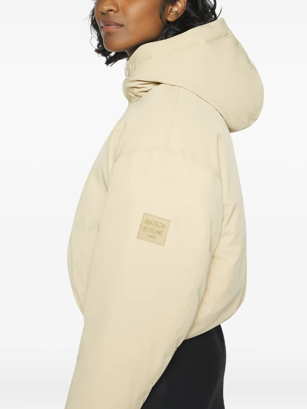 Maison Kitsuné Zip-up Puffer Jacket In Neutral