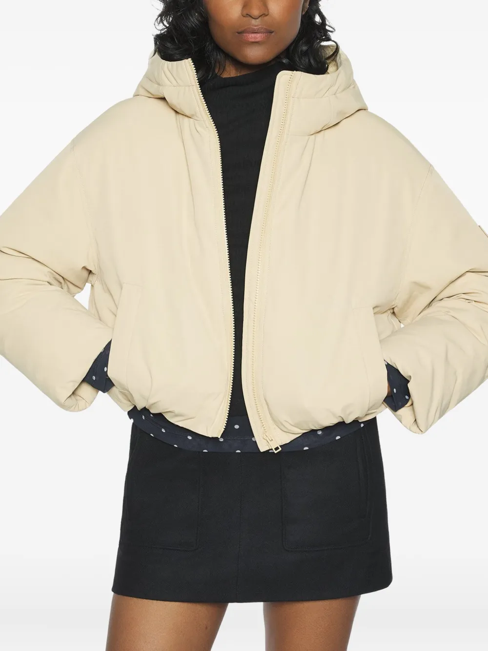 Maison Kitsuné Donsjack met rits Beige