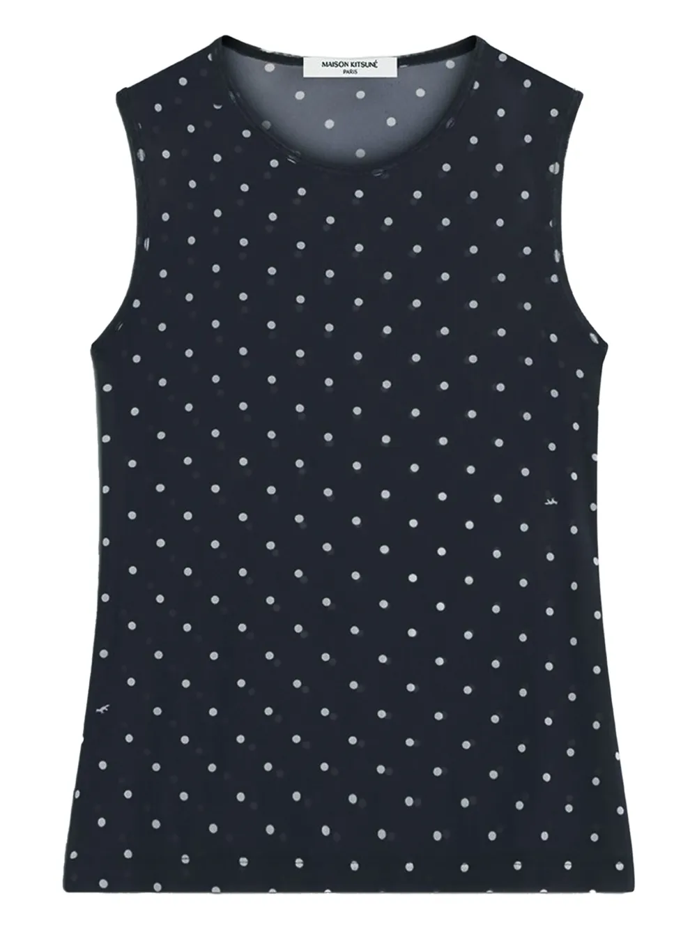 Maison+Kitsune+haut+à+pois+-+Noir