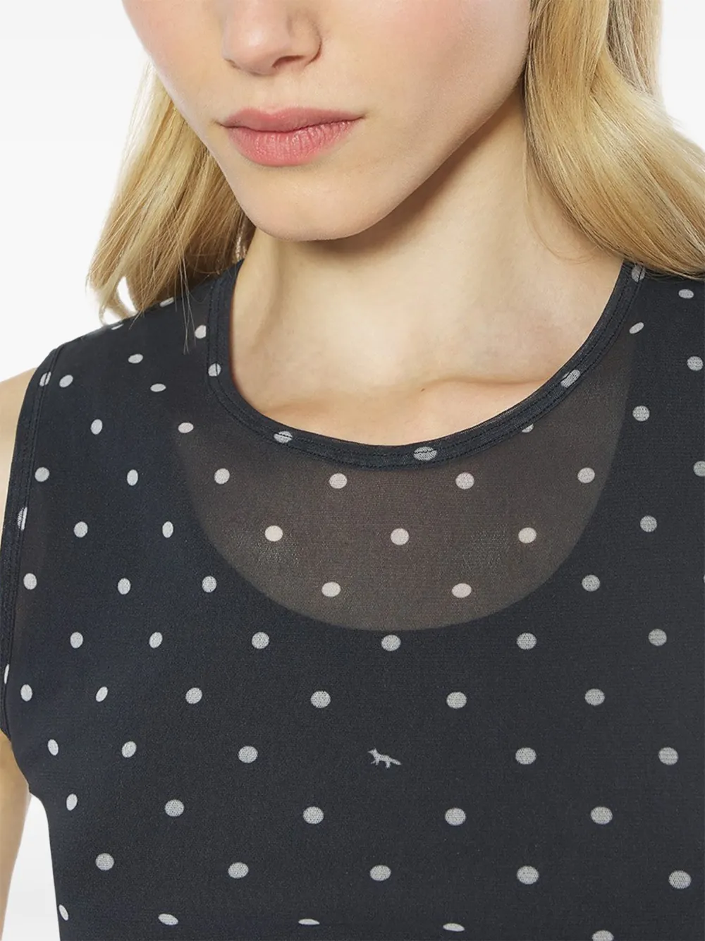 Maison Kitsuné Tanktop met stippen Zwart