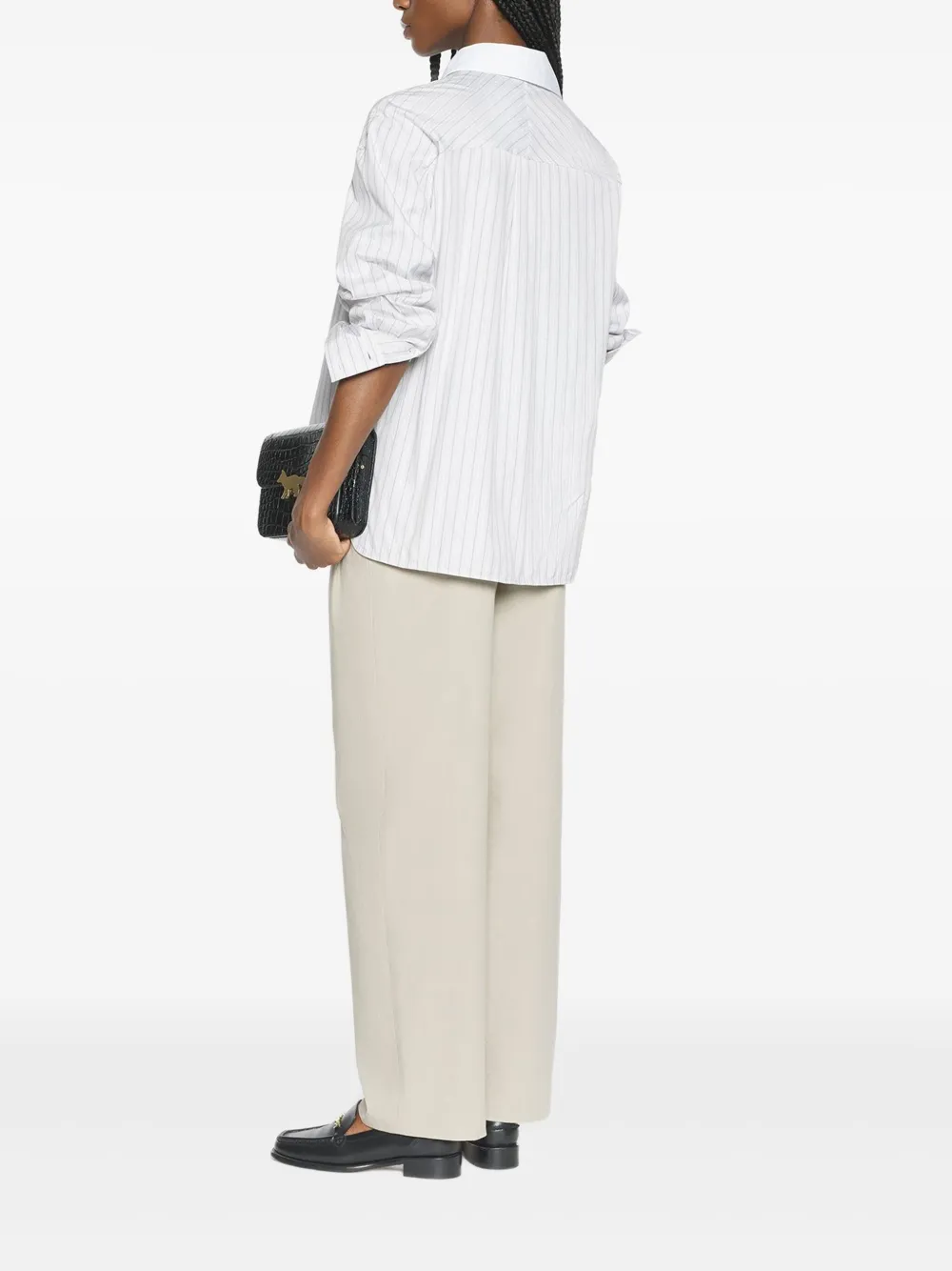 Maison Kitsuné Gestreept blouse Wit