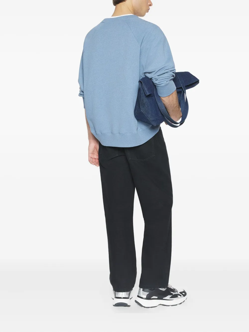 Maison Kitsuné Denim broek met riemlussen Zwart