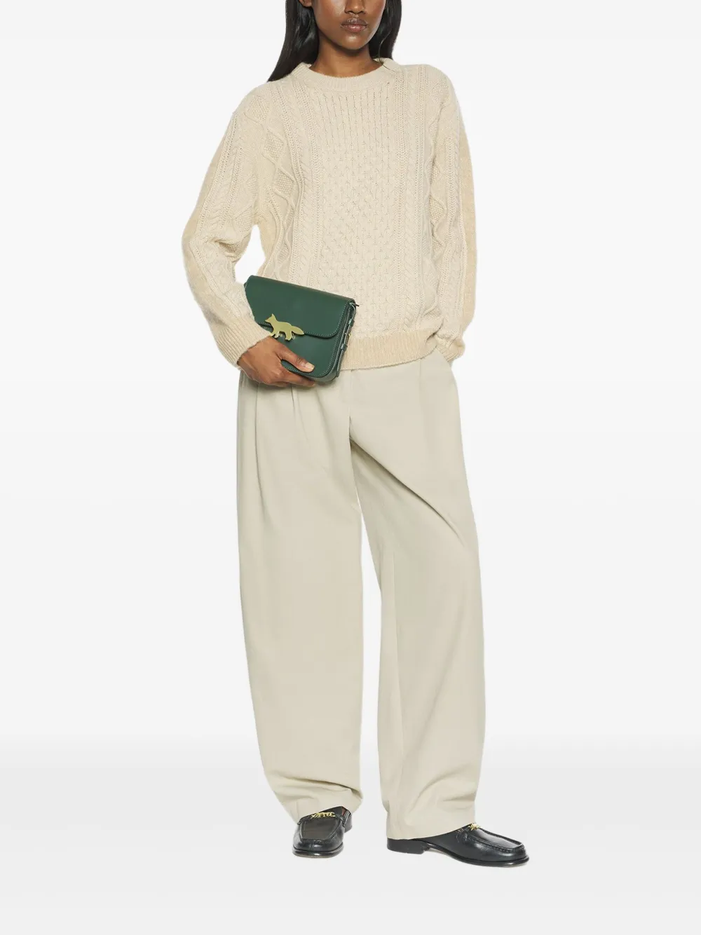 Maison Kitsuné Trui met ronde hals Beige