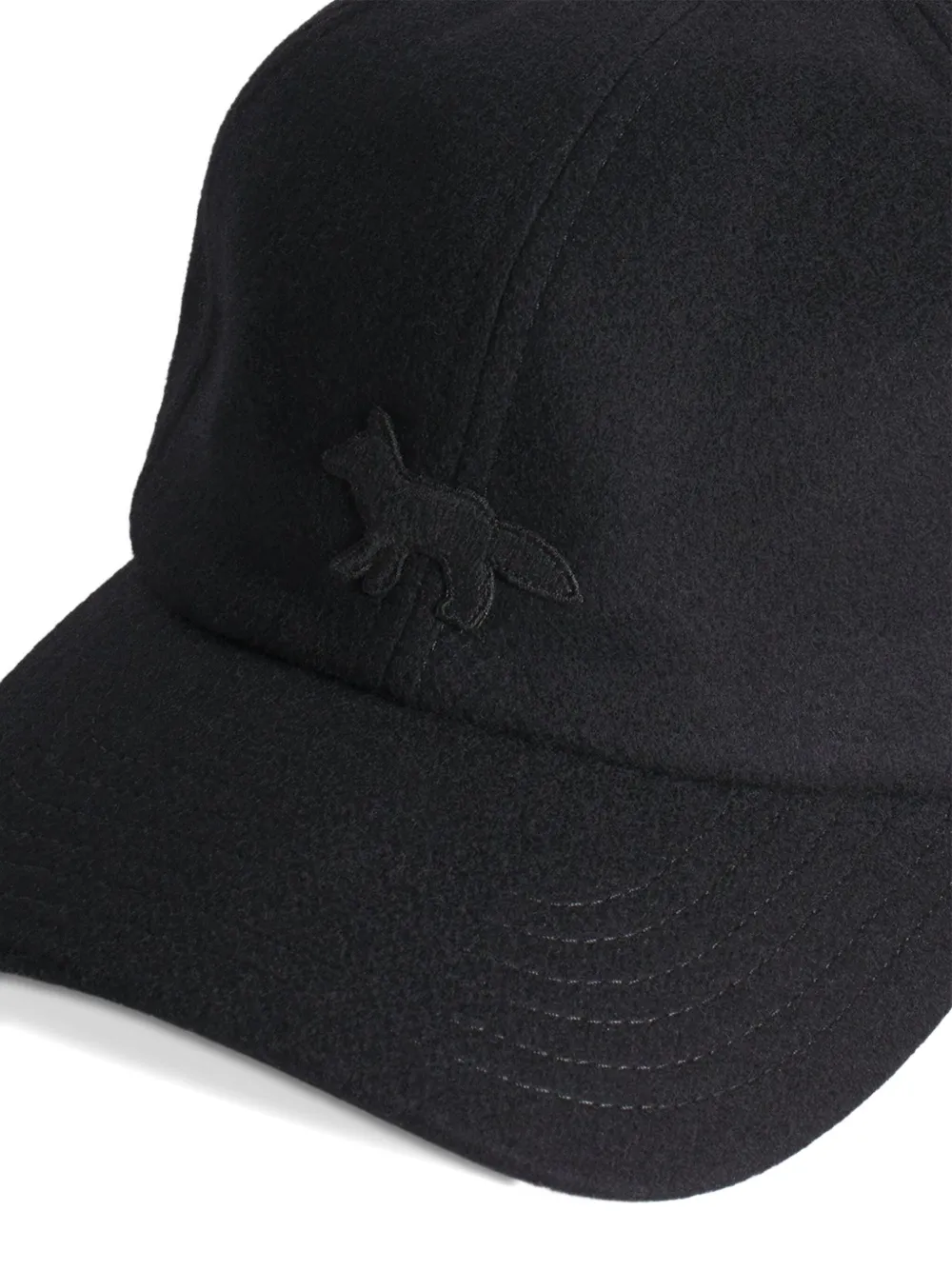 Maison Kitsuné Honkbalpet met vossenprint Zwart