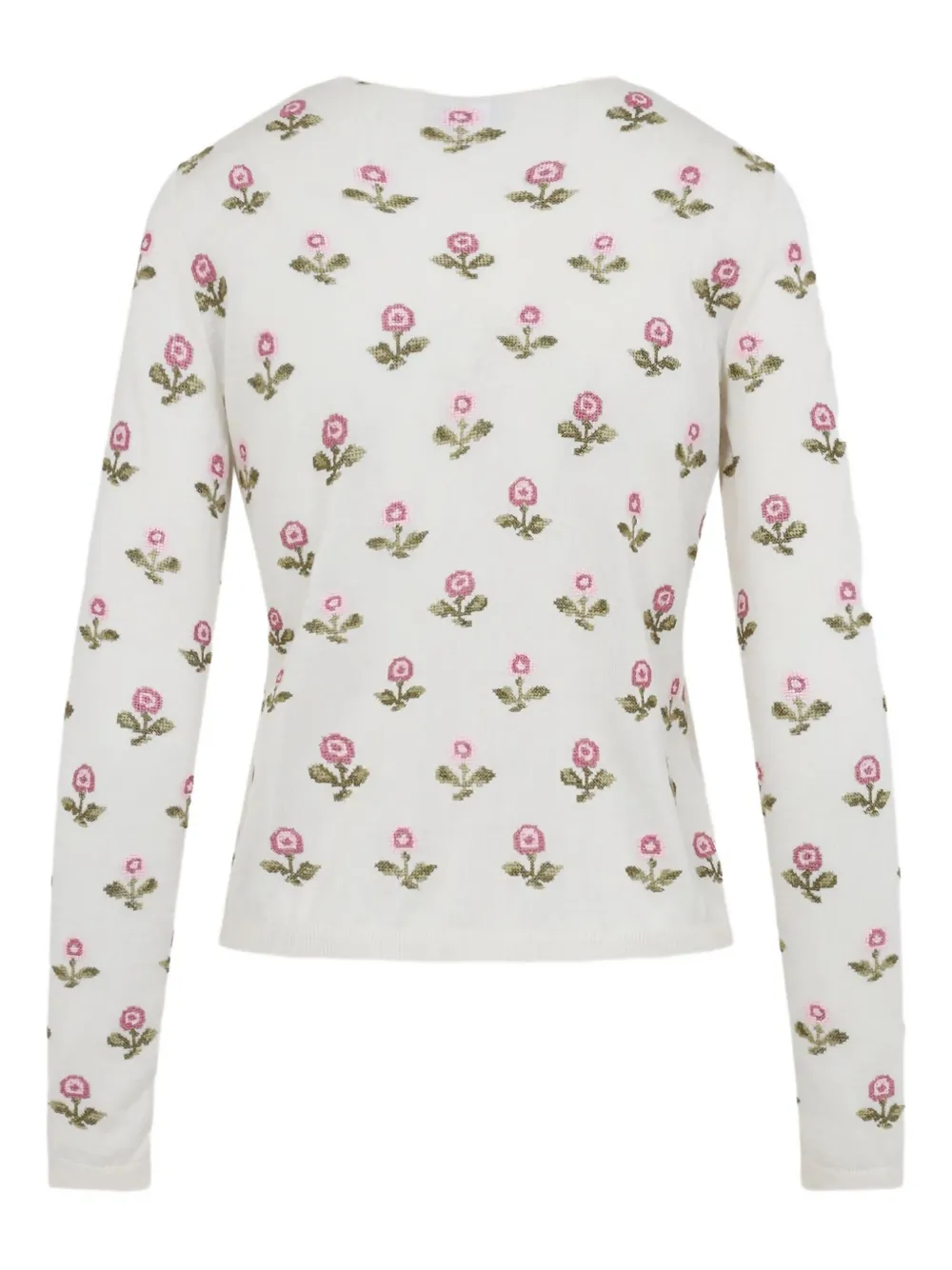 Giambattista Valli Floral Cardigan In White
