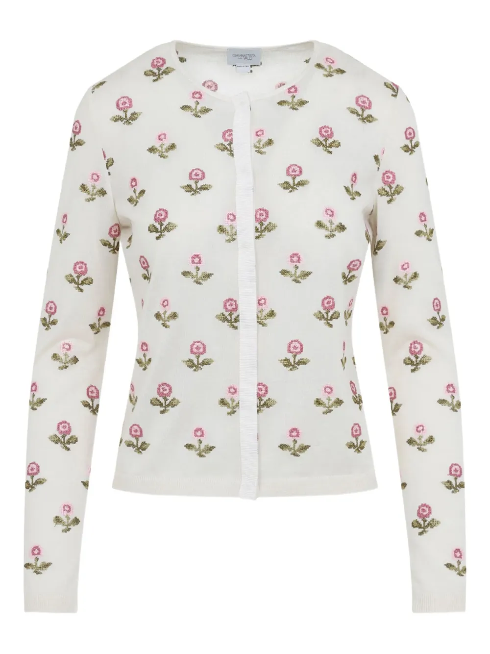 Giambattista Valli Floral Cardigan In White