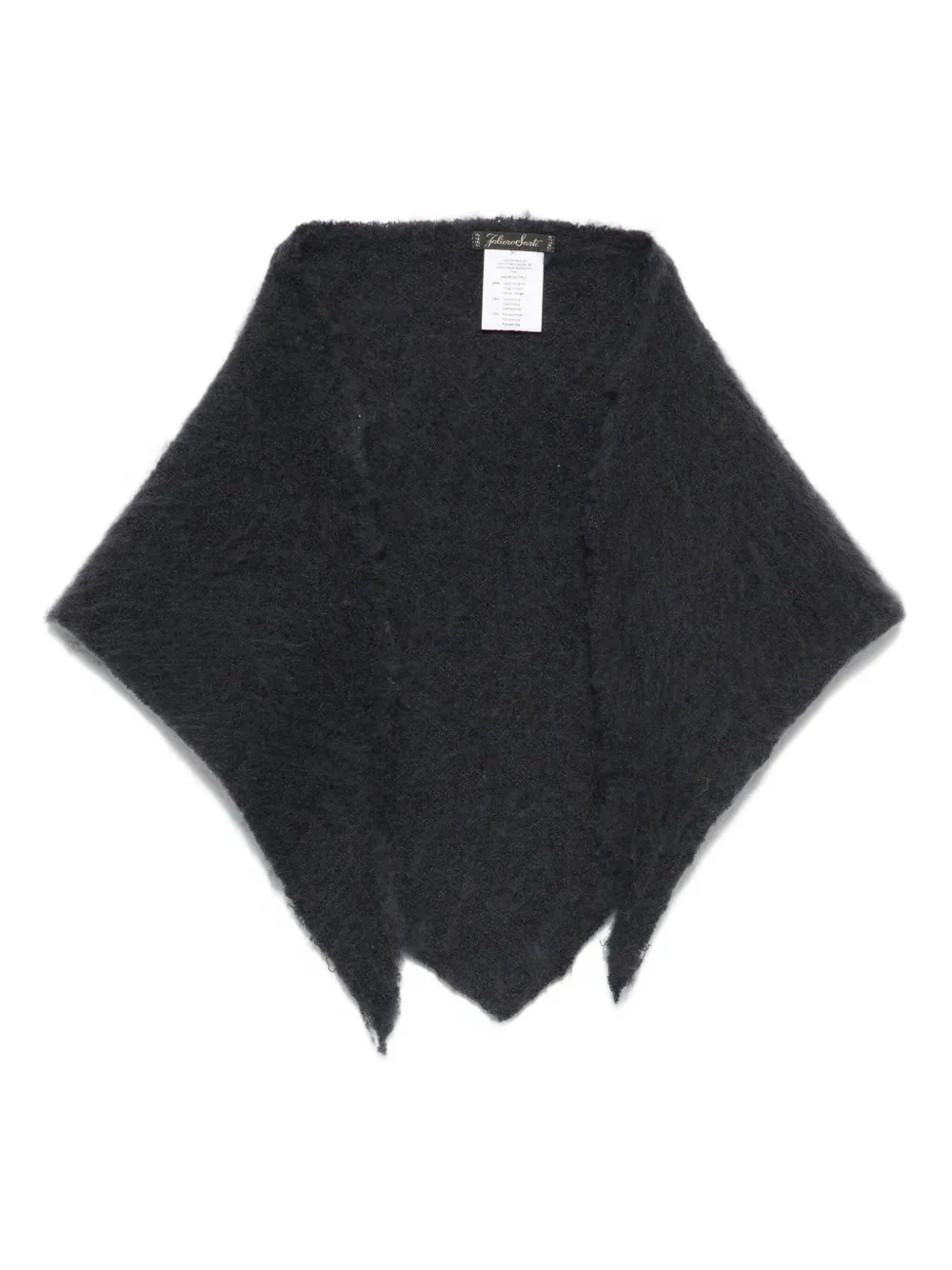 Faliero Sarti Cashmere And Wool Wraparound Scarf In Black