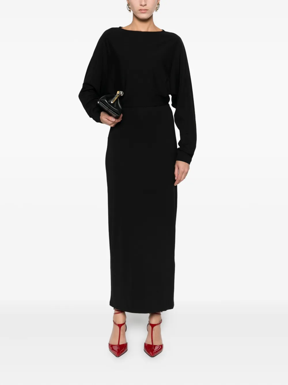 MAR DE MARGARITAS Maxi-jurk met lange mouwen - Zwart