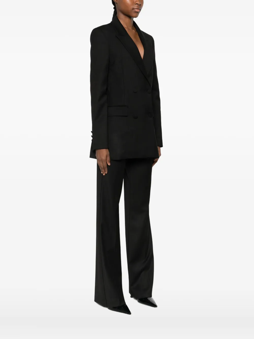 MAR DE MARGARITAS Blazer met dubbele rij knopen Zwart