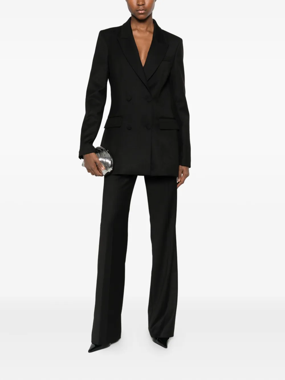 MAR DE MARGARITAS Blazer met dubbele rij knopen Zwart
