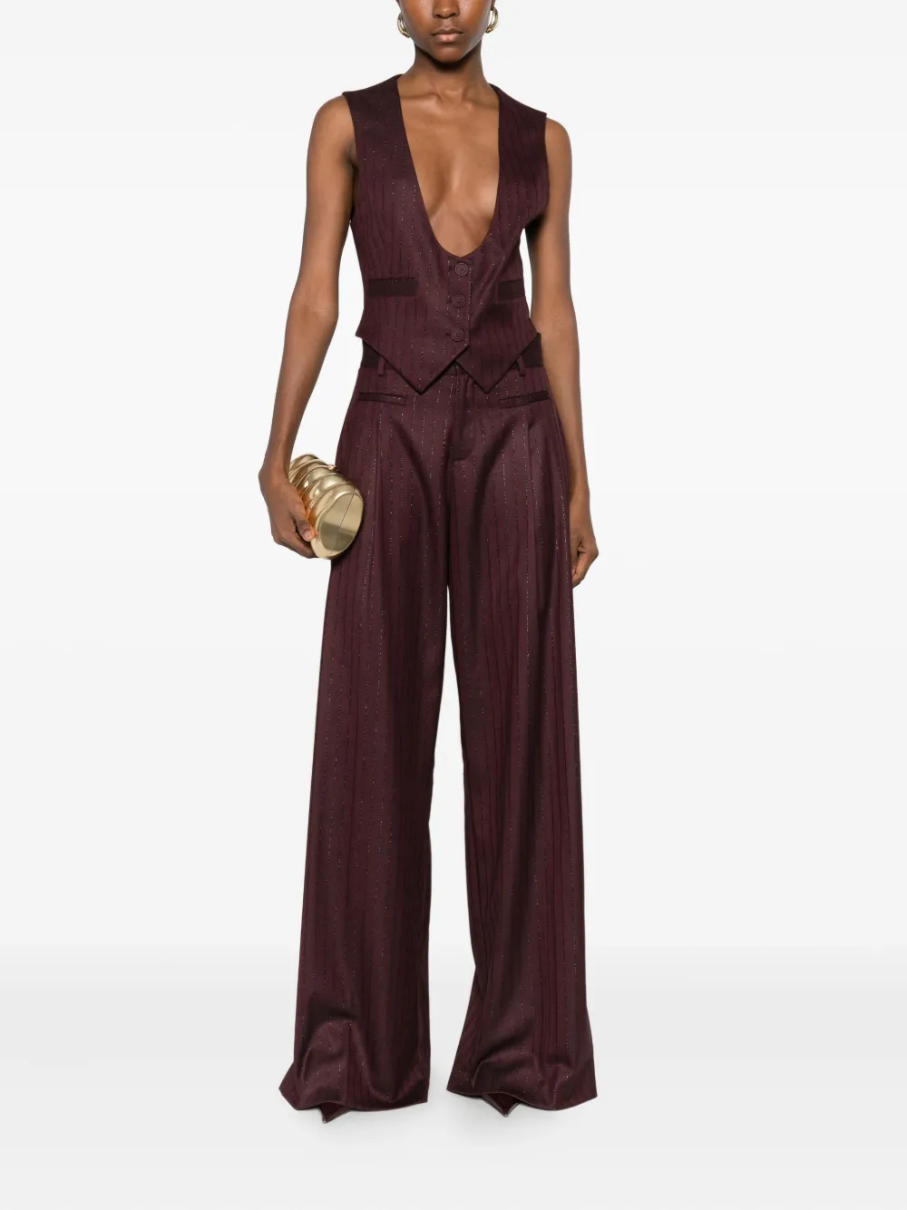 MAR DE MARGARITAS striped trousers - Bruin