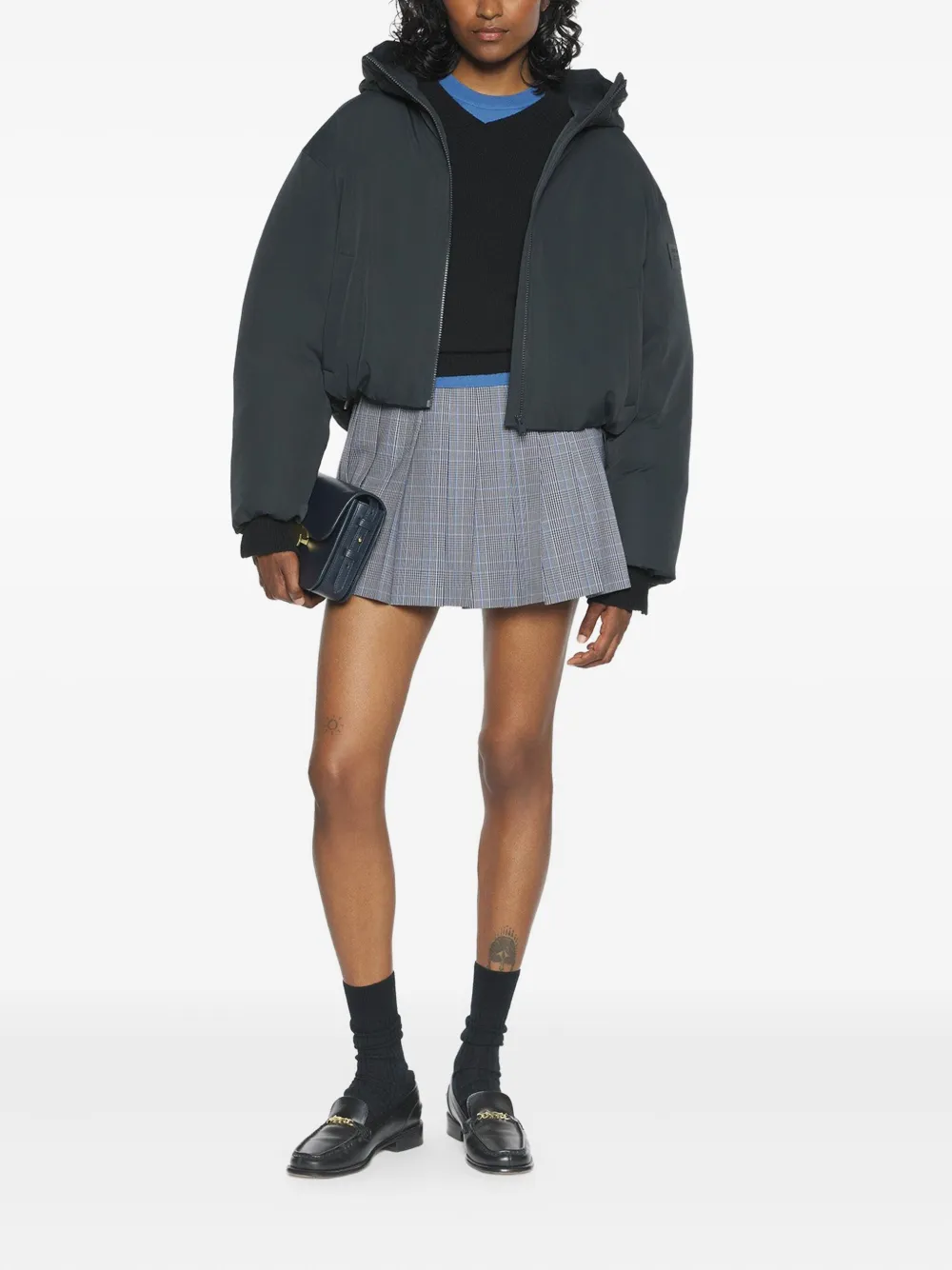 Maison Kitsuné Hooded Zip-up Puffer Jacket In Black