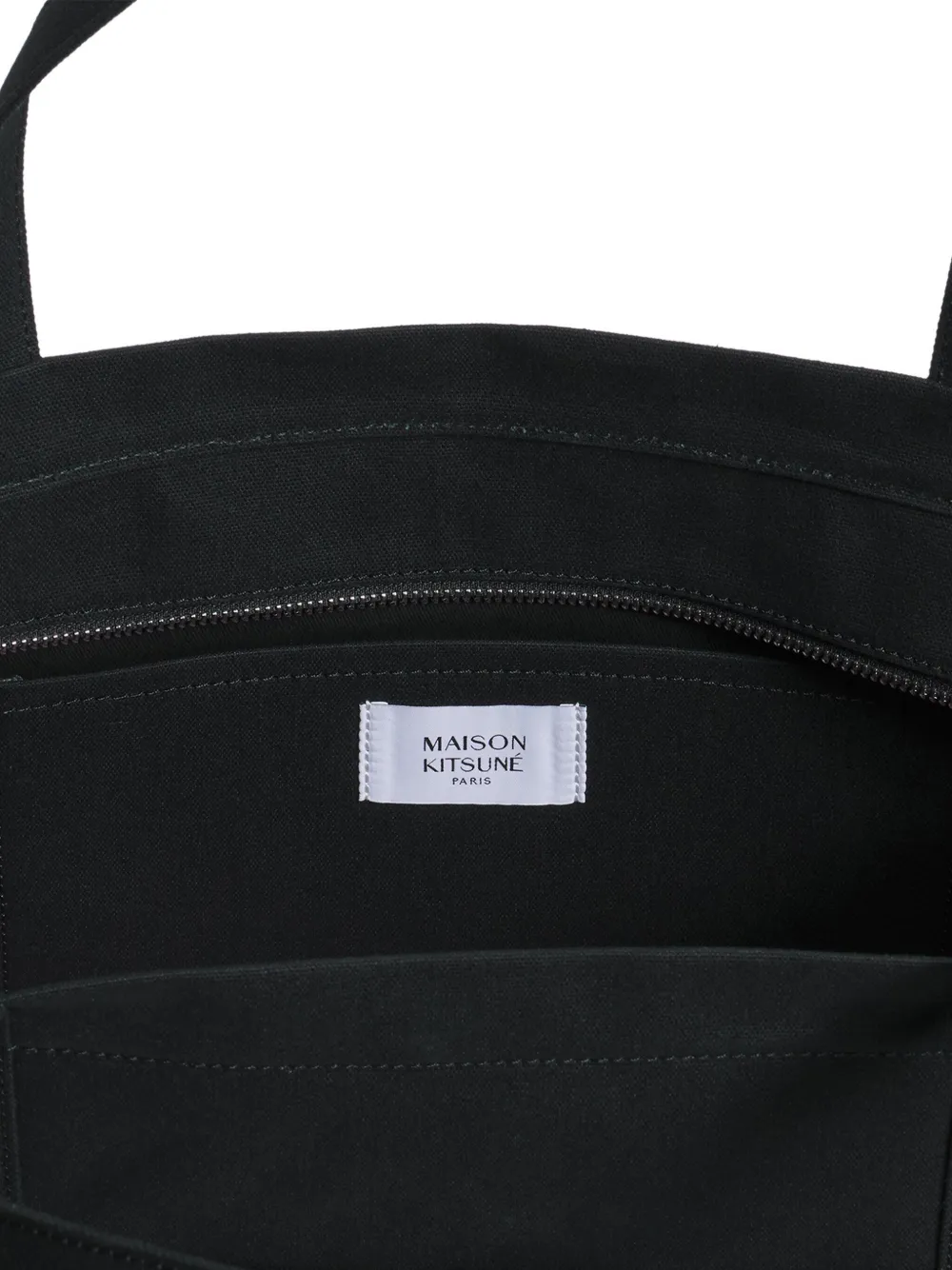 Maison Kitsuné Large Fox Head Tote Bag In Black