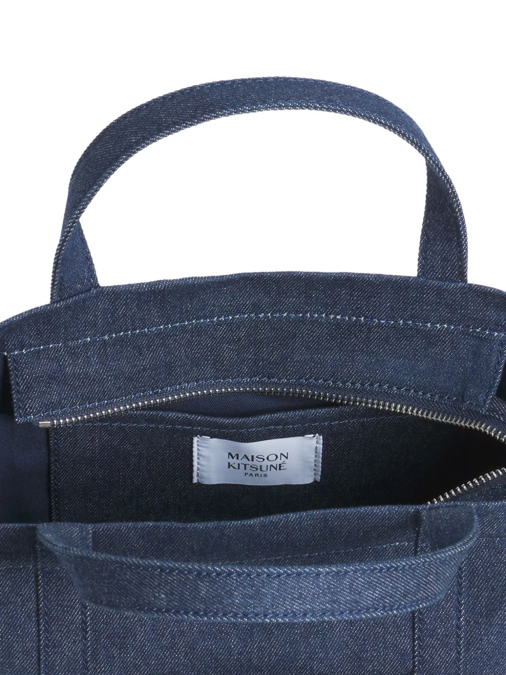 Maison Kitsuné Small Fox Head Tote Bag In Blue