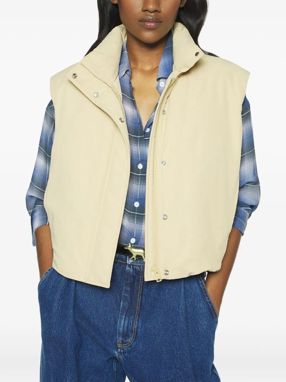 Maison Kitsuné Funnel-neck Padded Jacket In Neutral