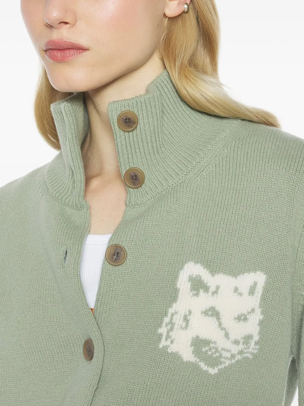 Maison Kitsuné Wollen vest Groen
