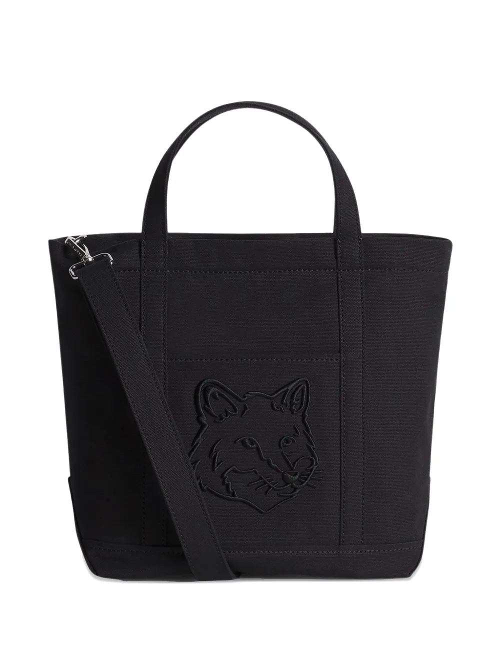 Maison Kitsuné Small Fox Head Tote Bag In Black