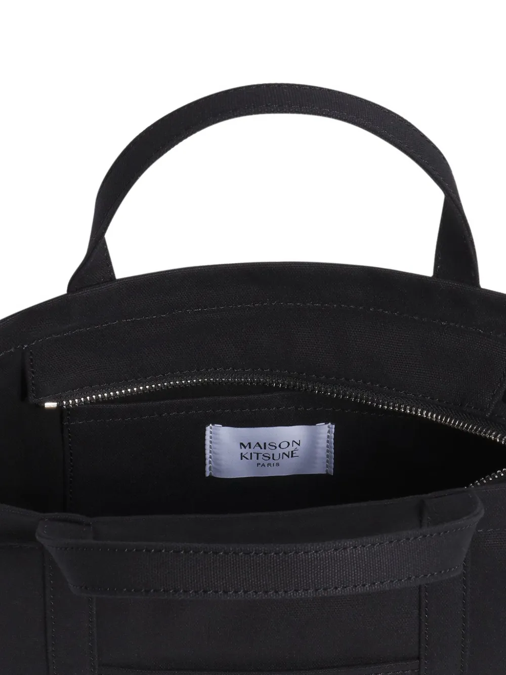 Maison Kitsuné Small Fox Head Tote Bag In Black