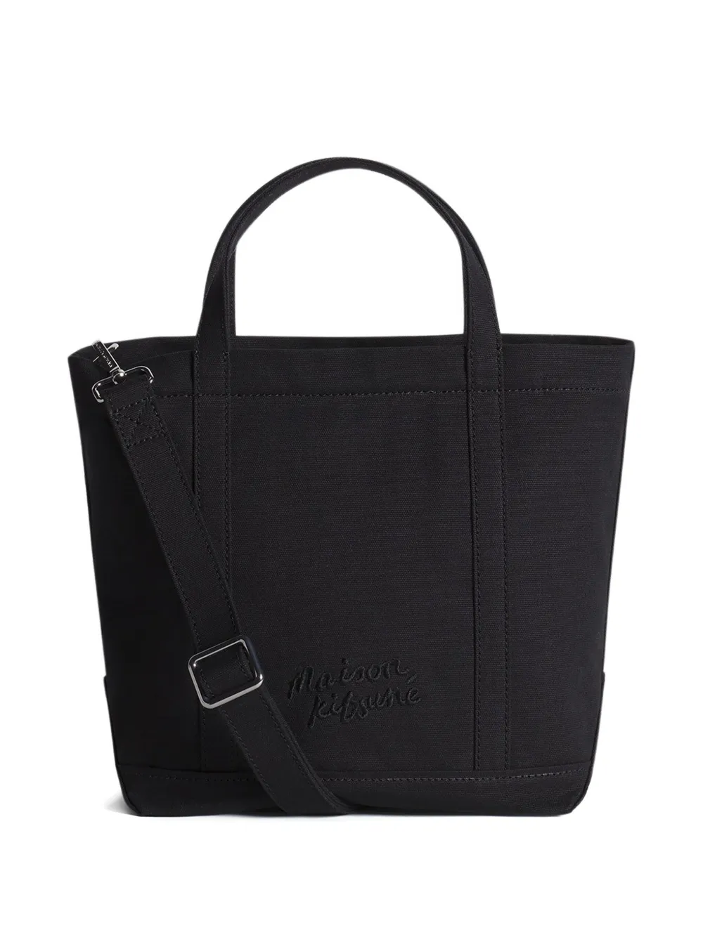 Maison Kitsuné Small Fox Head Tote Bag In Black